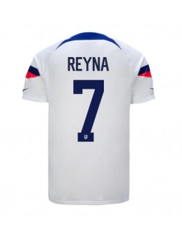 Moški Nogometna dresi replika Združene države Giovanni Reyna #7 Domači SP 2022 Kratek rokav